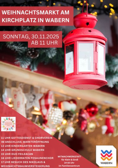 Rot Weiß Einfach Foto Modern Weihnachten Advent Weihnachtsmarkt Event Poster - 1