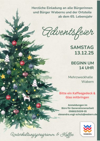 Grün Creme Aquarell Elegant Weihnachten Adventsfeier Party Einladung - 1